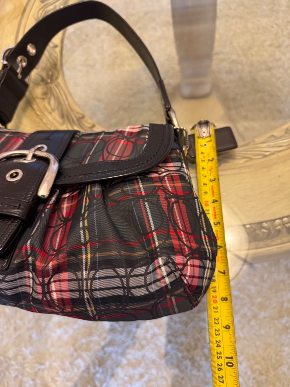 Coach Soho Tartan Plaid Signature C Shoulder Bag Double Hang Tags F15485 - Picture 11 of 13